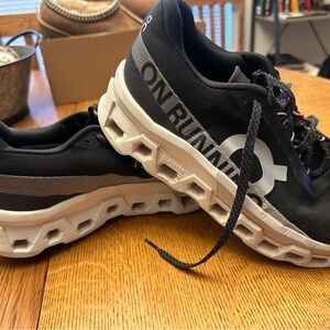 On Running Cloudnova Black and White Athletic Sneakers
